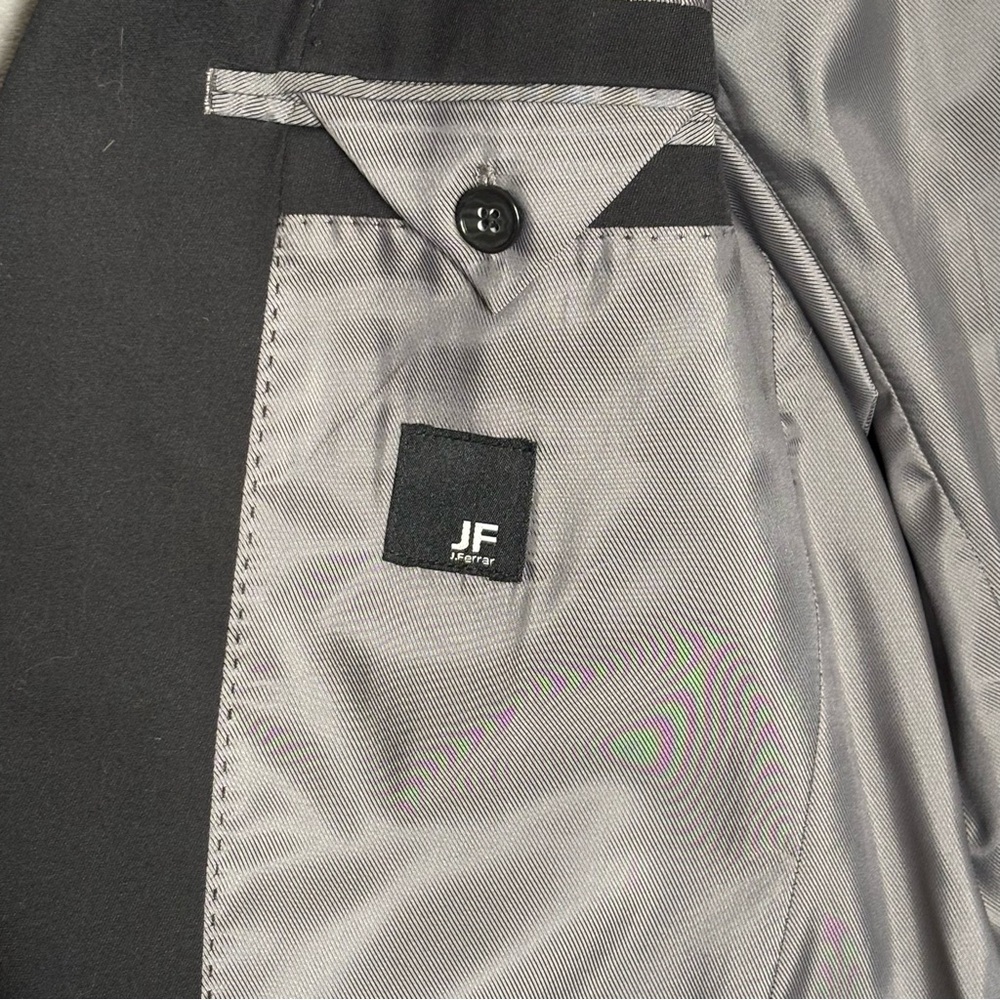 JF J.Ferrar Men’s Suit Blazer Black 38 Long Sports Coat Jacket Single Breasted - Picture 10 of 11
